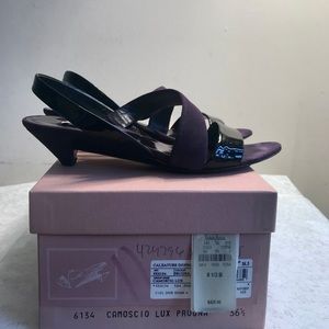MIU MIU Black Leather with Purple Suede Size 36.5